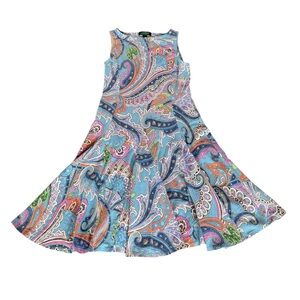 Lauren Ralph Lauren multicolor fit flare dress with paisley floral print Size PS